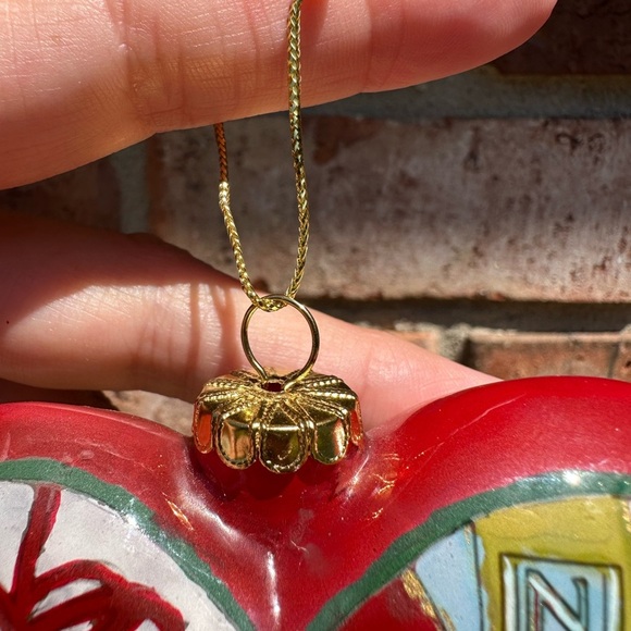 Pier 1 Li Bien Heart Shape Glass Ornament JOY NOEL 2008 Original Red Box - Picture 6 of 9